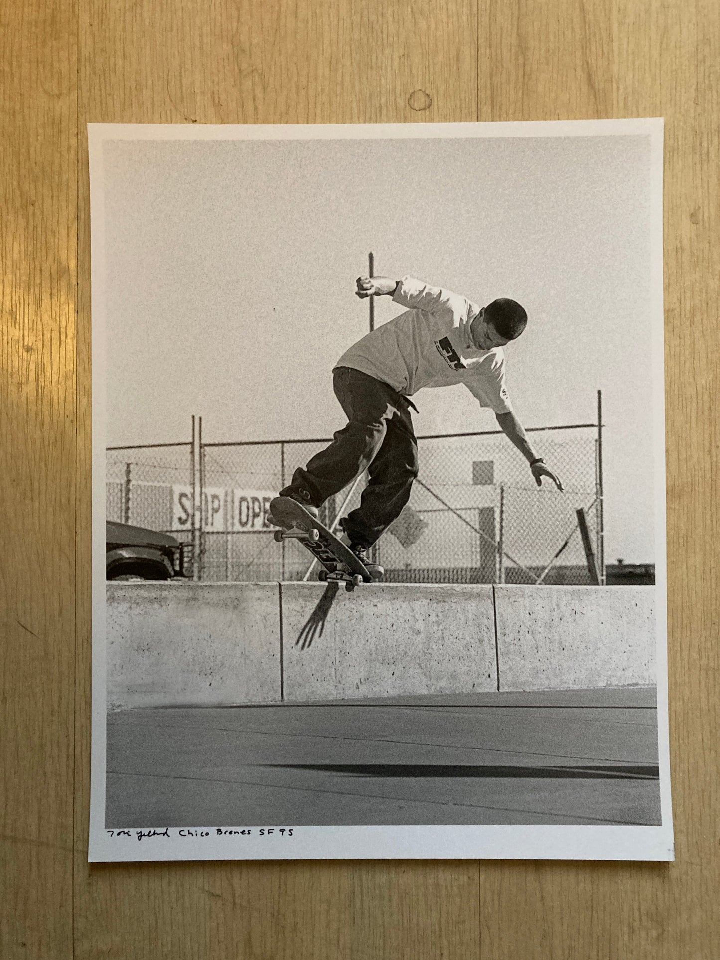 Chico Stix X Tobin Yelland Skateboard - (pink seewood) signed by Tobin and Chico with Print